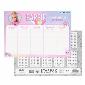 Picture of Plan lekcji z tabliczką mnożenia Barbie (25szt)