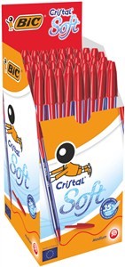 Obrazek Paczka Długopis czerwony BIC Cristal Soft pudełko 50szt