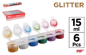 Obrazek Farba plakatowa tempera brokat 6x15ml