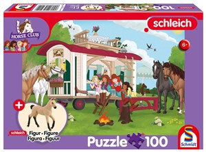 Picture of Puzzle 100 Schleich Klub jeździecki + figurka 112298