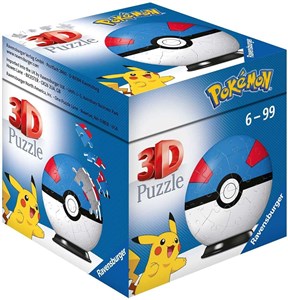 Obrazek Puzzle 3D 54 Kula Pokemon niebieska 11265