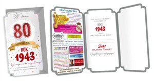 Obrazek Karnet Urodziny 80