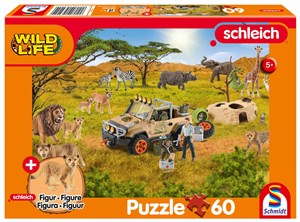Obrazek Puzzle 60 Schleich Dzika Przyroda + figurka 112300