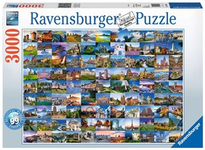 Obrazek Puzzle 2D 3000 99 pięknych miejsc w Europie 17080