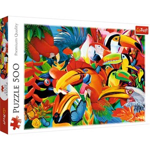 Obrazek Puzzle Kolorowe ptaki 500