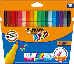 Obrazek Flamastry BIC Kids Visa 18 kolorów