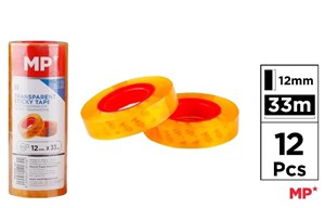 Obrazek Taśma samoprzylepna przezroczysta 12mmx33m (12szt)