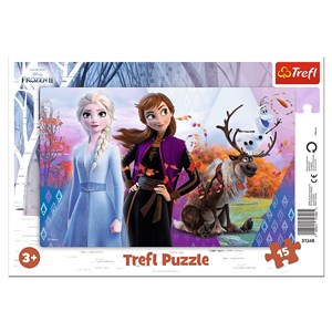 Obrazek Puzzle 15 ramkowe Magiczny świat Anny i Elsy Frozen 2 31348