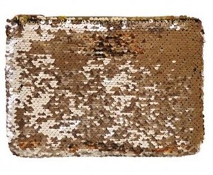 Obrazek Piórnik saszetka cekiny złote