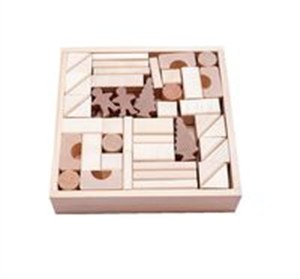 Obrazek Klocki drewniane naturalne w skrzynce 92 elementy