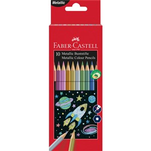 Obrazek Kredki ołówkowe sześciokątne metaliczne Faber-Castell 10 kolorów