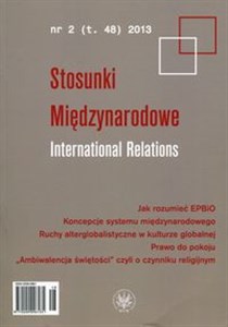 Obrazek Stosunki Międzynarodowe International Relations Tom 48 nr 2 2013