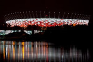 Obrazek Kartka 3D Warszawa,Stadion Narodowy nocą