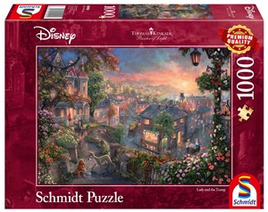 Obrazek Puzzle 1000 PQ Zakochany kundel Disney T. Kinkade 108128