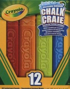 Obrazek Niepyląca zmywalna kreda chodnikowa Crayola 12 kolorów