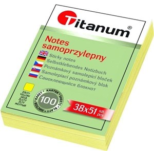 Obrazek Notes samoprzylepny 38x51mm 100K żółty