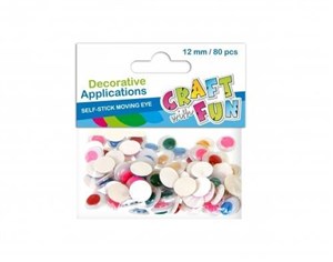 Obrazek Ozdoba dekoracyjna kolorowe oczy 12mm 80el