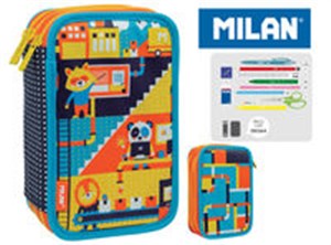 Obrazek Piórnik MILAN 3-poziomowy z wyposażeniem UNDERGROUND niebieski 081364UNB