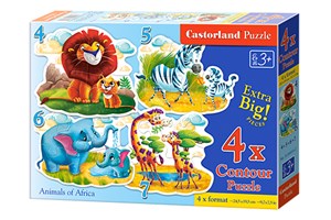 Picture of 4x1 Puzzle konturowe 4-5-6-7 Animals of Africa