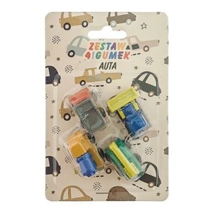 Obrazek Zestaw 4 gumek. Auta