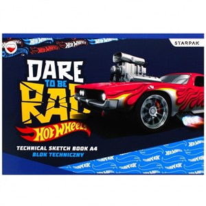 Obrazek Blok techniczny A4/10K biały Hot Wheels (20szt)