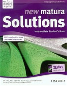 Obrazek New Matura Solutions Intermediate Student's Book + broszura Zakres podstawowy i rozszerzony Kurs przygotowujący do matury. Szkoła ponadgimnazjalna