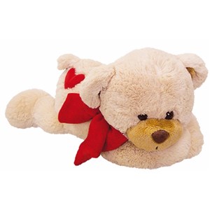 Obrazek MASKOTKA MIŚ Z SERDUSZKIEM LEŻĄCY 55CM 10153