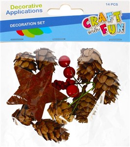 Obrazek Szyszki naturalne z akcesoriami 14szt