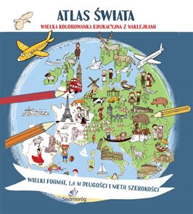 Picture of Atlas świata Megakolorowanka edukacyjna z naklejkami