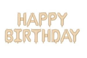 Picture of Balon foliowy Happy Birthday 340x35cm beż