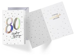 Obrazek Karnet V-007 Urodziny 80