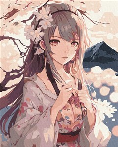 Picture of Malowanie po numerach - Kwiaty Sakura 40x50cm