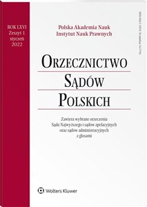 Picture of Orzecznictwo Sądów Polskich 1/2022