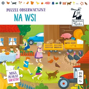Obrazek Kapitan Nauka Puzzle obserwacyjne Na wsi 4+ 54 elementy + plakat