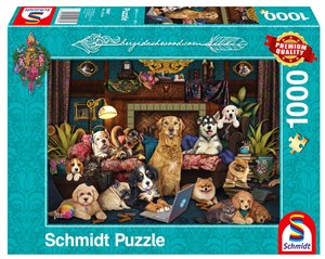 Obrazek Puzzle 1000 PQ B. ASHWOOD Spotkanie przy kominku