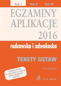 Picture of Egzaminy Aplikacje radcowska i adwokacka Tom 1 Teksty ustaw