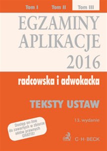 Obrazek Egzaminy Aplikacje radcowska i adwokacka Tom 3 Teksty ustaw