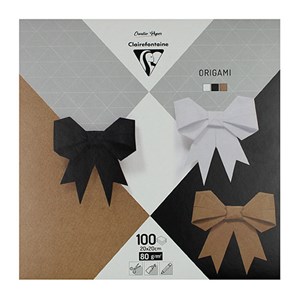Obrazek Papier origami 20x20 cm Neutralne mix 3 kolorów 100 arkuszy