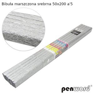 Obrazek Bibuła marszczona srebrna 50x200 (5szt)