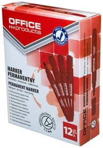 Picture of Marker permanentny OFFICE PRODUCTS, okrągły, 1-3mm (linia), czerwony 12 sztuk