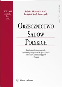 Obrazek Orzecznictwo Sądów Polskich 2/2022