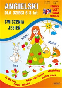 Obrazek Angielski dla dzieci 6-8 lat Ćwiczenia Jesień In the rain Forest animals Trees and leaves Garden tools Vegetables