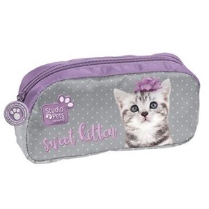 Obrazek Piórnik saszetka Studio Pets szaro-fioletowy