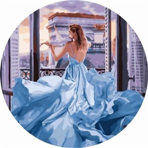 Obrazek Malowanie po numerach okrągłe - Dziewczyna... 40cm