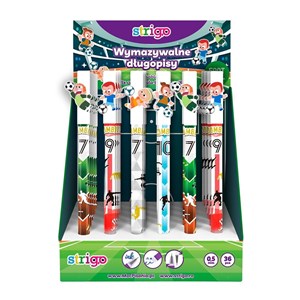 Obrazek Długopis wymazywalny ze skuwką Piłka nożna (36szt)