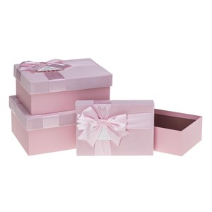 Picture of Pudełka ozdobne na prezenty PUG-24116-PR Pink 3 sztuki