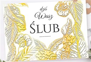 Picture of Karnet A5 Ślub ZŁOTE LIŚCIE