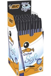 Obrazek Długopis czarny BIC Cristal Soft pudełko 50 sztuk