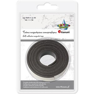 Obrazek Taśma magnetyczna samoprzylepna 15mmx2m czarna