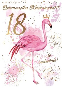 Obrazek Karnet B6 PR-099 Urodziny 18 flamingi